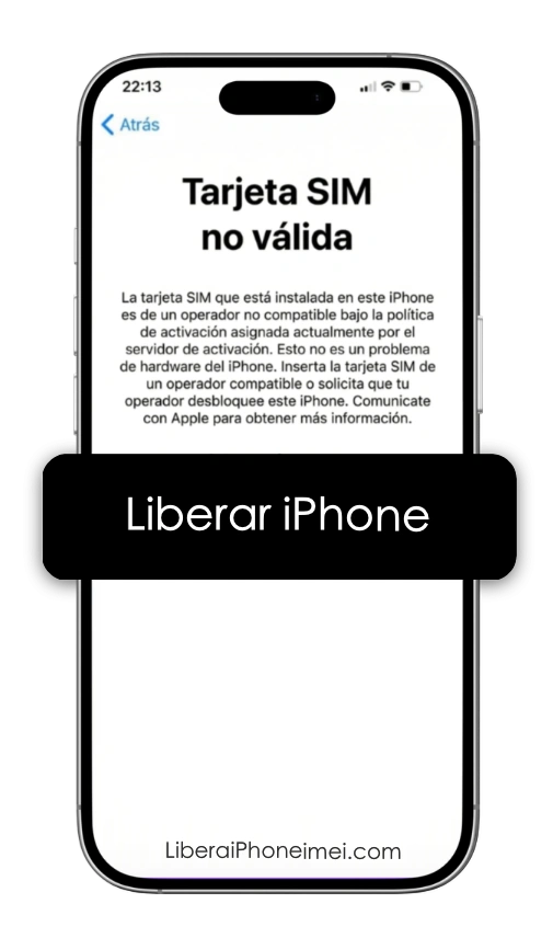 Chequeo para liberar iPhone unlock sim no valida