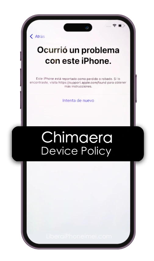 desbloquear iphone Chimaera Device Policy